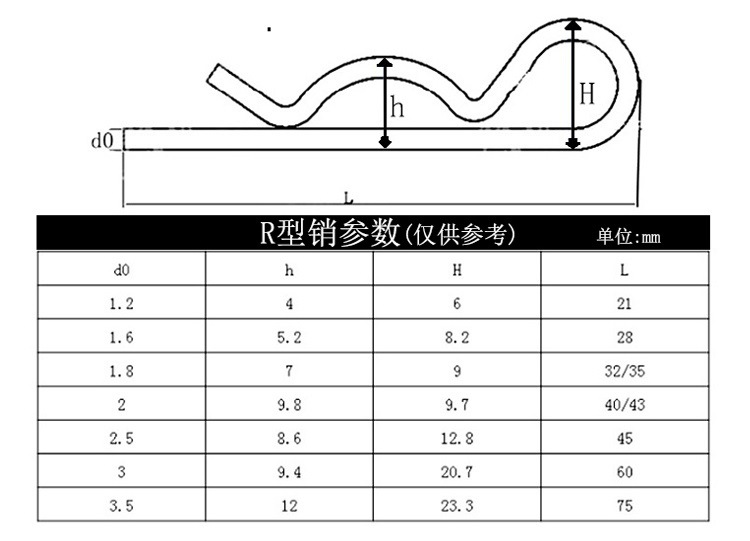 弹簧钢b型弹性开口销b型波浪销r型双圈销r形销子卡销发夹锁销插销