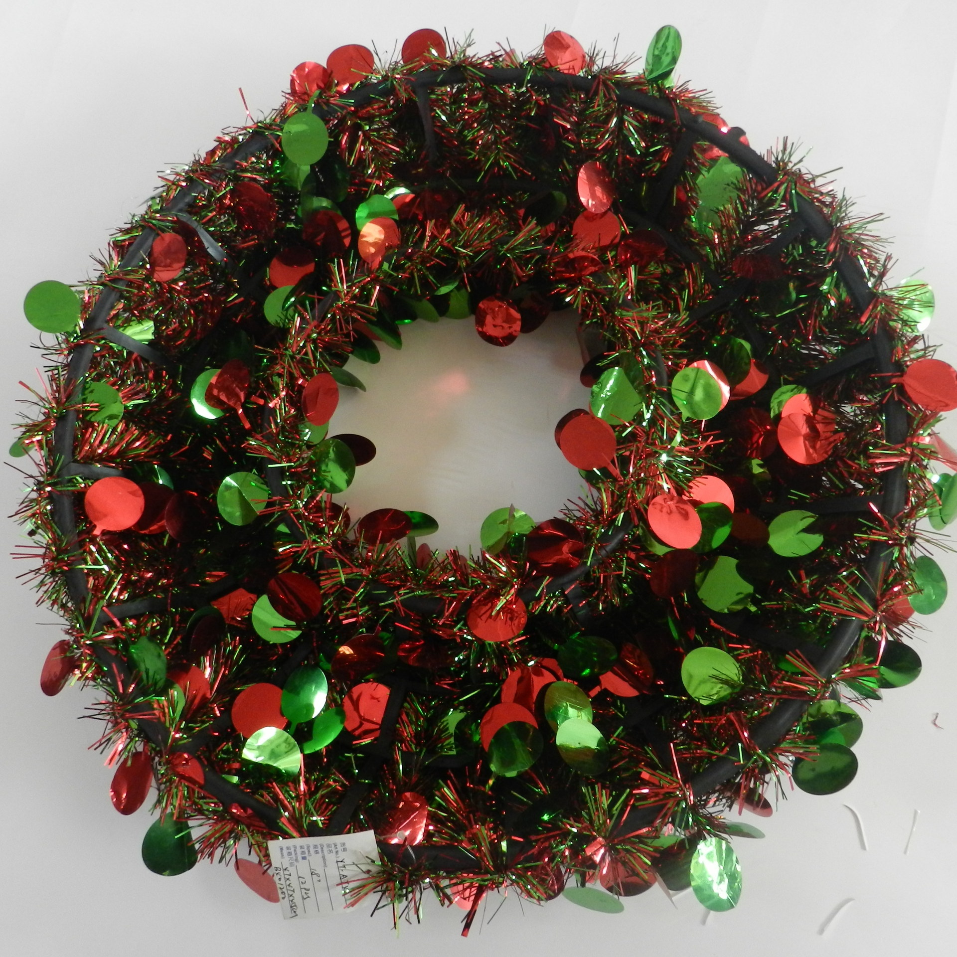 圣诞花圈 挂件 花环 圣诞挂件彩条茜草