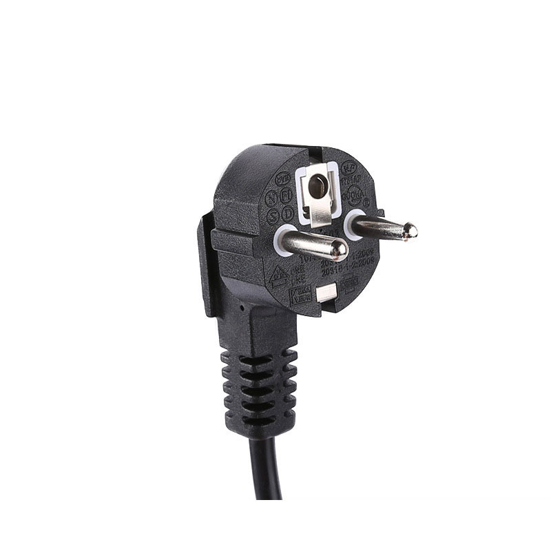 欧规电源线插头欧式插头弹簧电源线三芯欧标电源线欧标二圆插电线