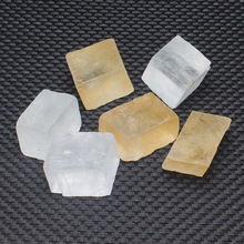 天然方解石原石矿物标本方解石摆件透体小号菱形标本石光学研究