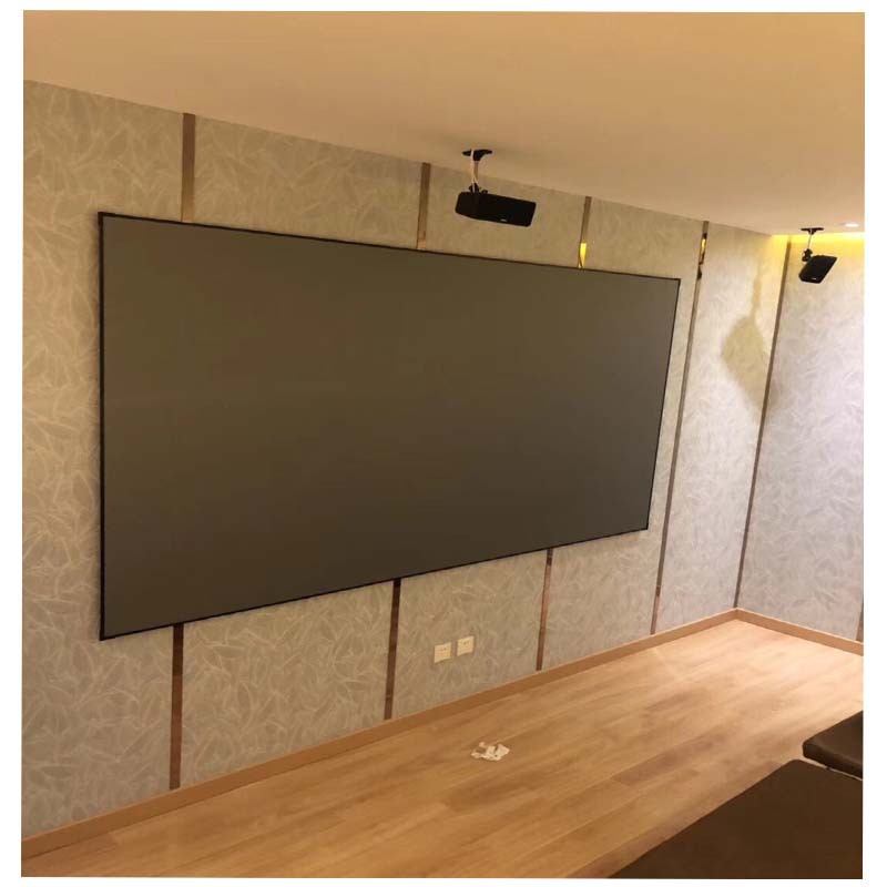 幕布厂家超短焦长中焦抗光幕布150寸16:9超窄画框幕投影仪抗光幕