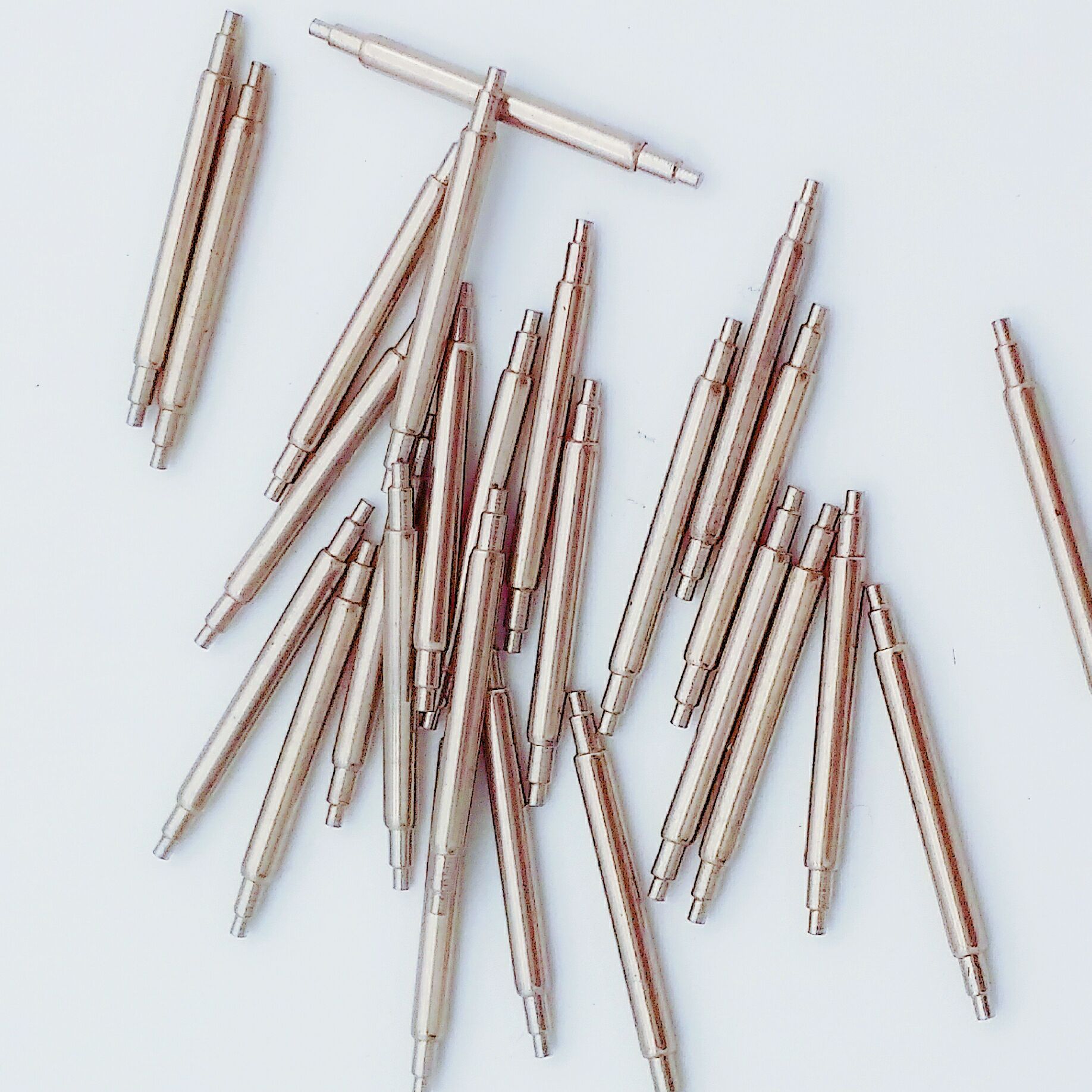 不锈钢手表配件塔形生耳 表带连接轴多尺寸表针 无缝不锈钢弹簧针