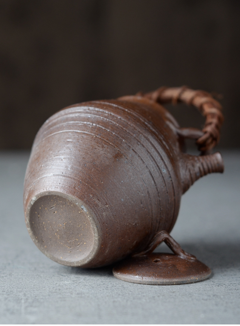 手工捏制岩矿壶老岩泥壶泡茶壶修胚细腻日式小茶壶去涩软水提香