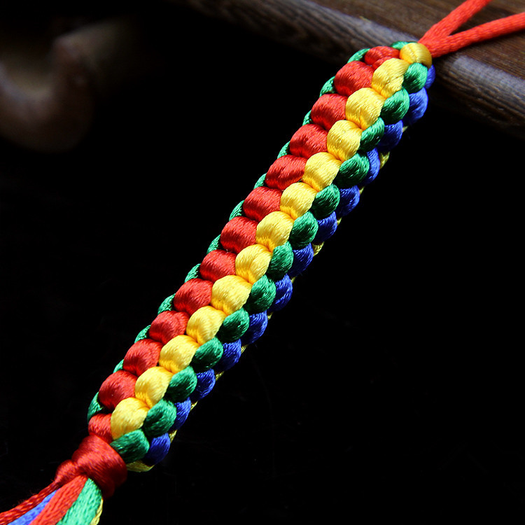 佛教用品藏式手工编织金刚结挂件平安吉祥结方形转经结车挂小号