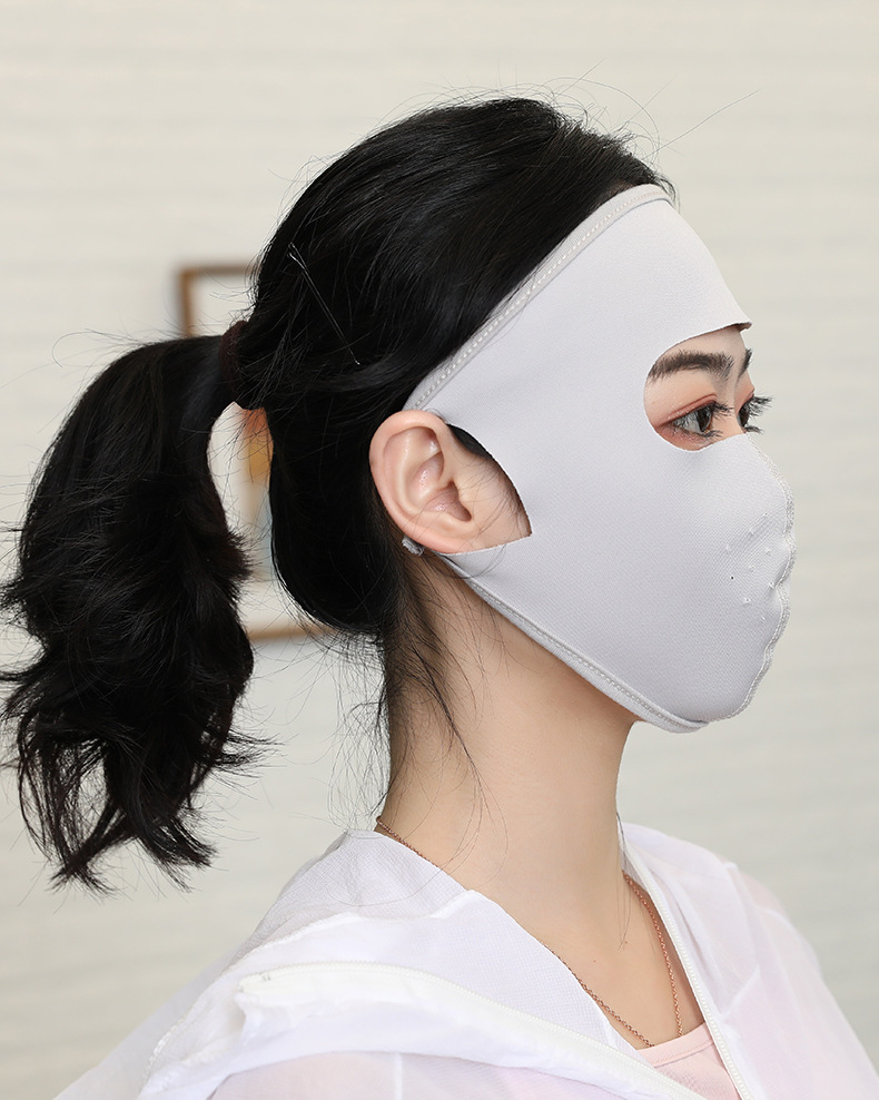 夏季防紫外线面罩女薄款透气口罩全脸遮阳蒙面防晒大口罩