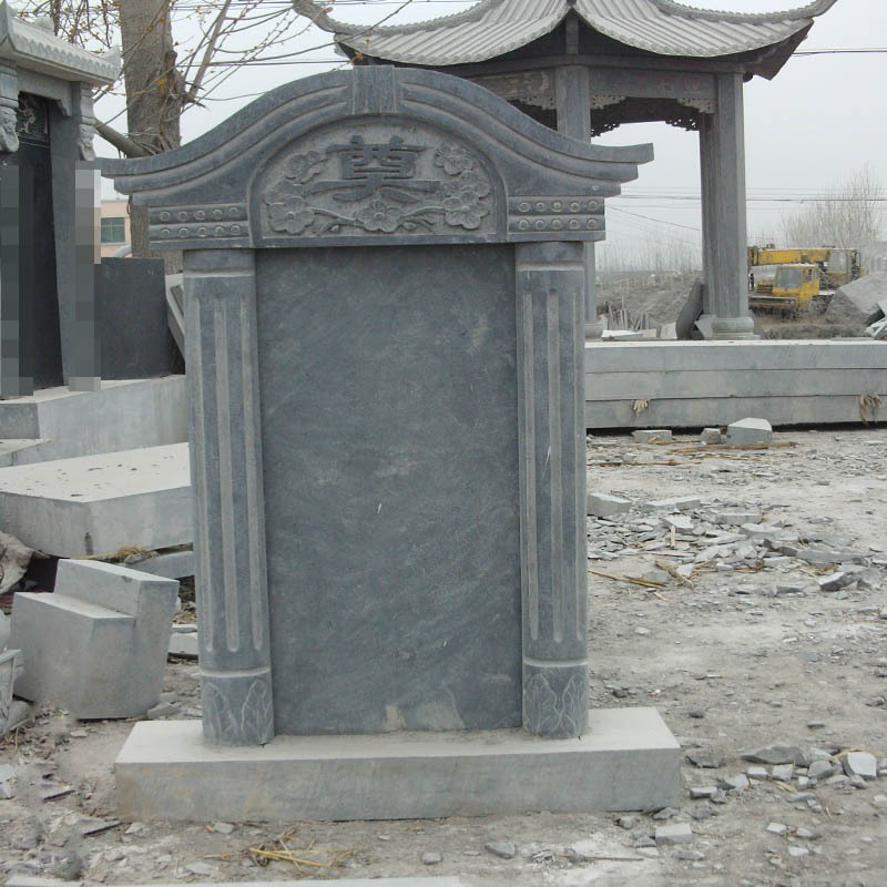 厂家直销石雕青石墓碑 传统家族墓碑 定制石材雕刻工艺品摆件