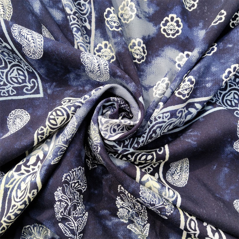 3068人棉viscose面料有米样可直接打样 仿真丝定位花型活性印花布