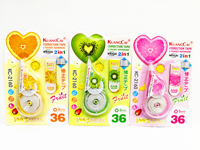 Fruit Correction Tape + Bookmark Set Correction Tape Correction Tape Correction Tape Affordable Creative Crazy Color KC-2160