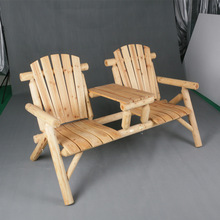 产地货源定制款实木庭院户外桌椅阳台扶手椅休闲美式木双人户外椅