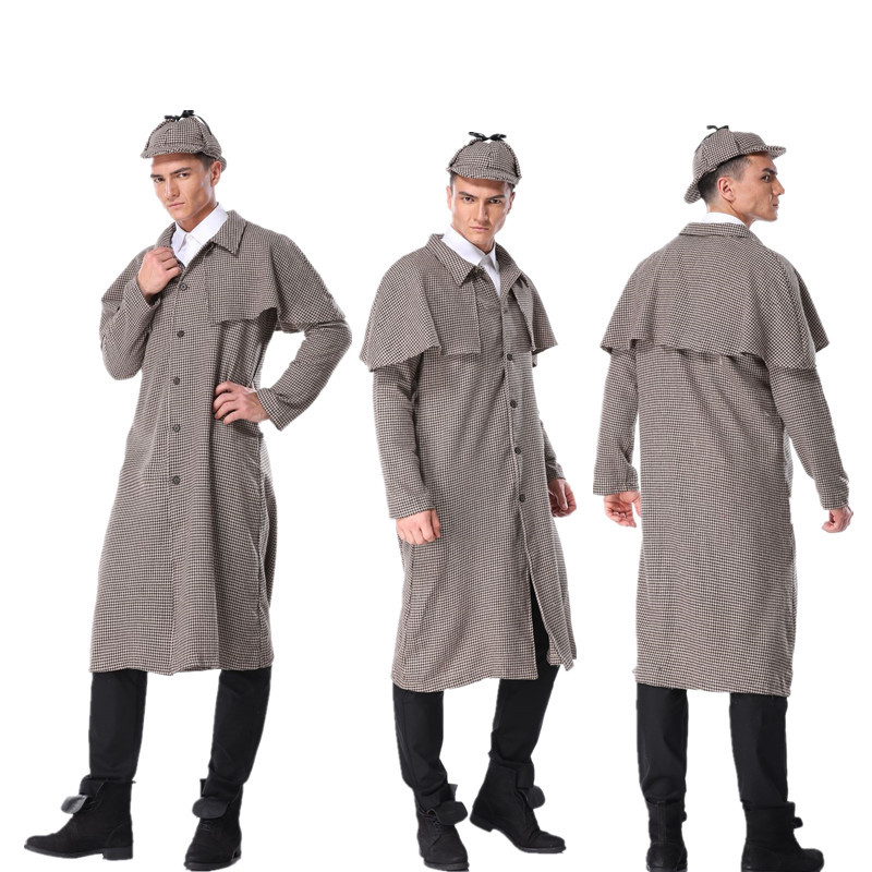 万圣节哈利波特侦探表演服装 儿童成人侦探表演服装亲子 派对服装