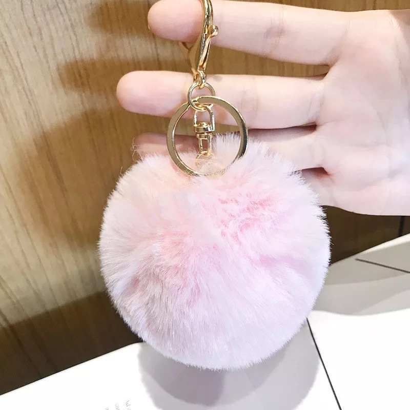 Creative Imitation Rabbit Fur Ball Keychain 8cm Women's Bag Pendant DIY Shoes and Hats Clothing Fur Ball Hanging Jewelry Accessories