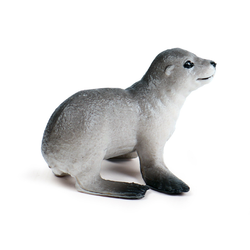 儿童益智仿真实心静态海洋生物模型海豹海象海牛海狗塑胶玩具摆件