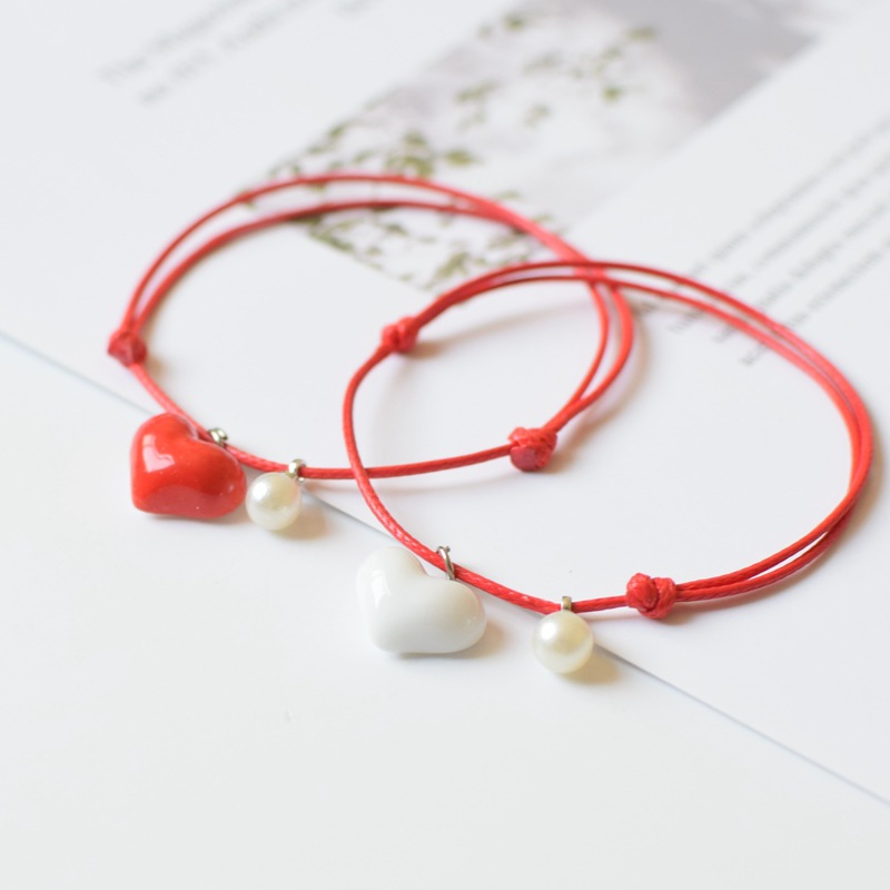 新款爱心简编手链女式日韩闺蜜手饰拼多多货源地摊产品一件代发