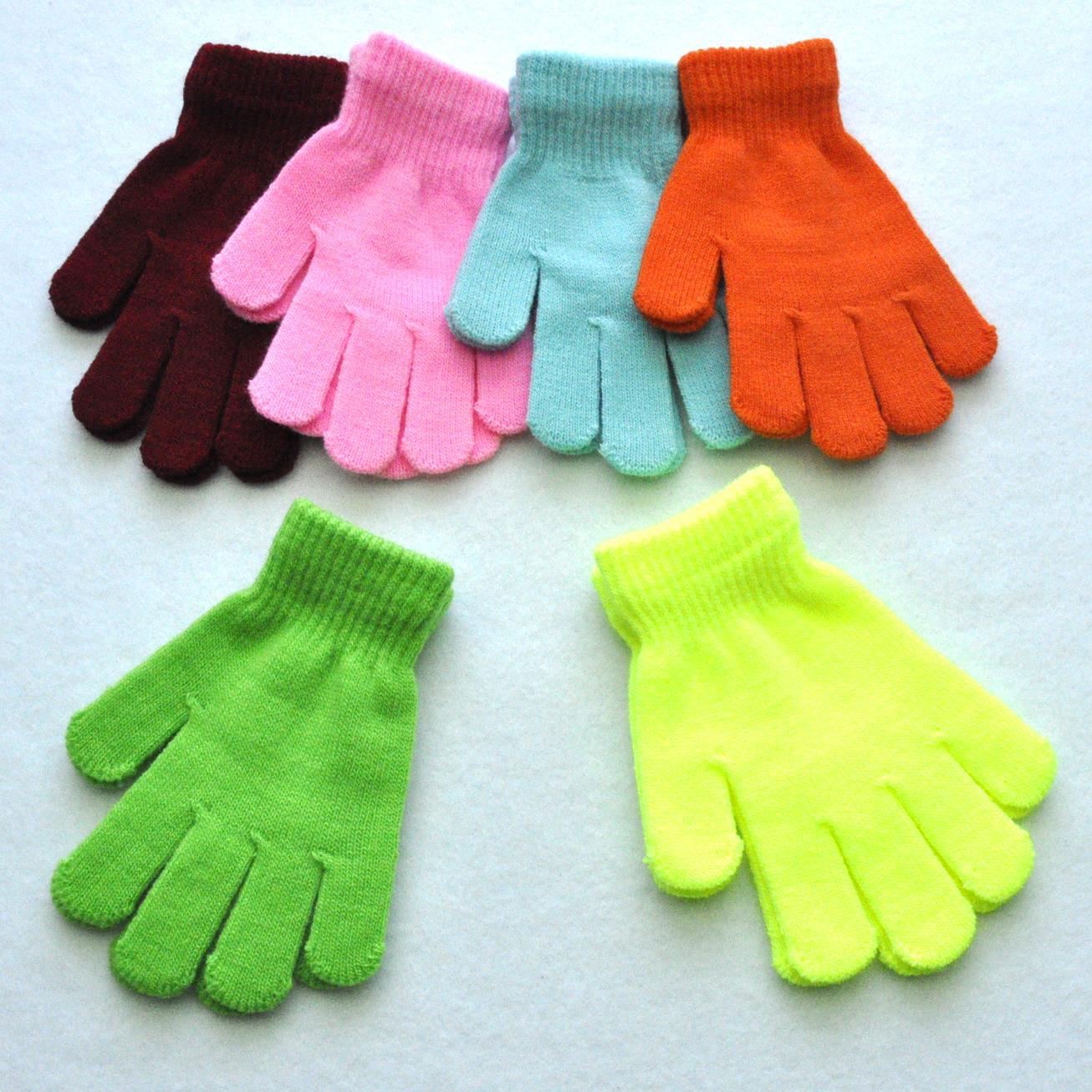In Stock 6-11 Years Old Primary School Students Winter Writing Cold-Proof Warm Gloves Monochrome Acrylic Children's Gloves with Logo