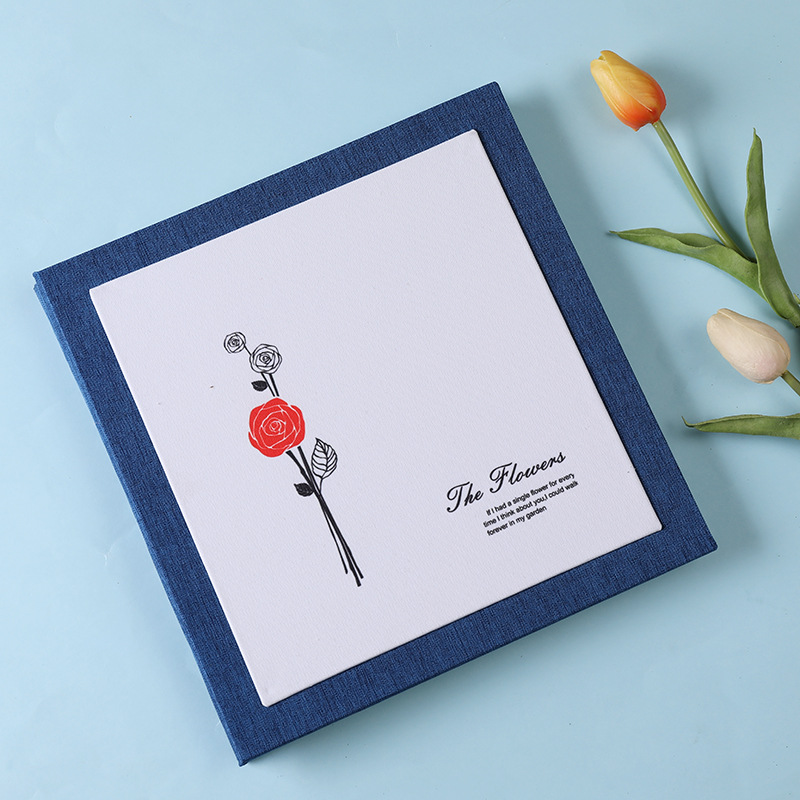 棉麻文艺自粘手工diy相册情侣本覆膜粘贴式影集白卡自制纪念册