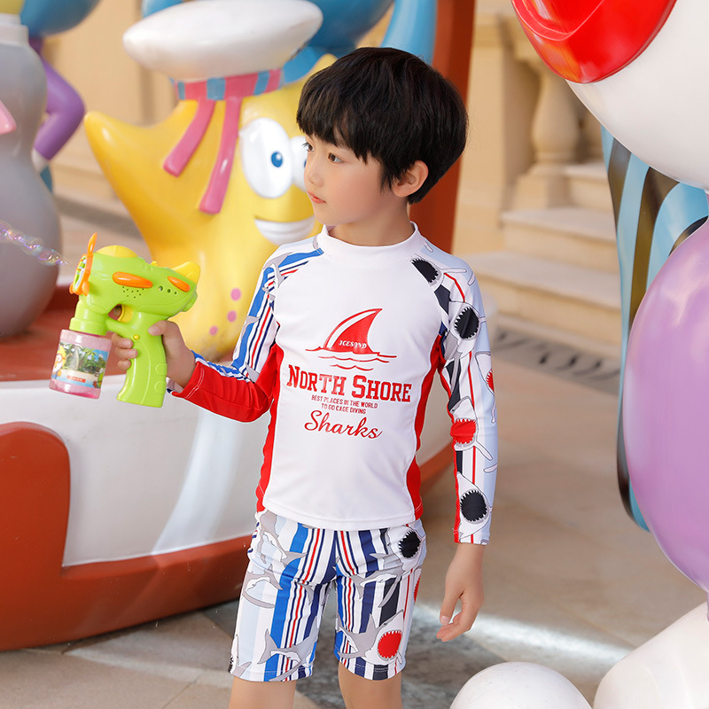 儿童泳衣男童分体泳裤套装男孩中大童卡通泳装小童宝宝游泳裤装备