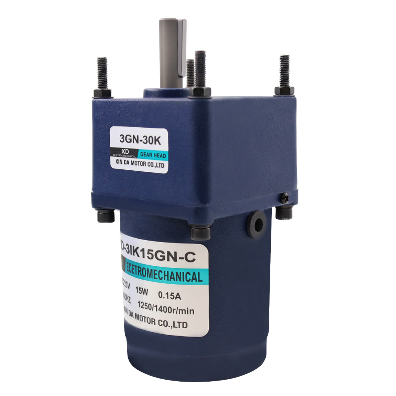 工厂直销220v交流慢速电动机15w定速齿轮减速电机3ik15gn小马达