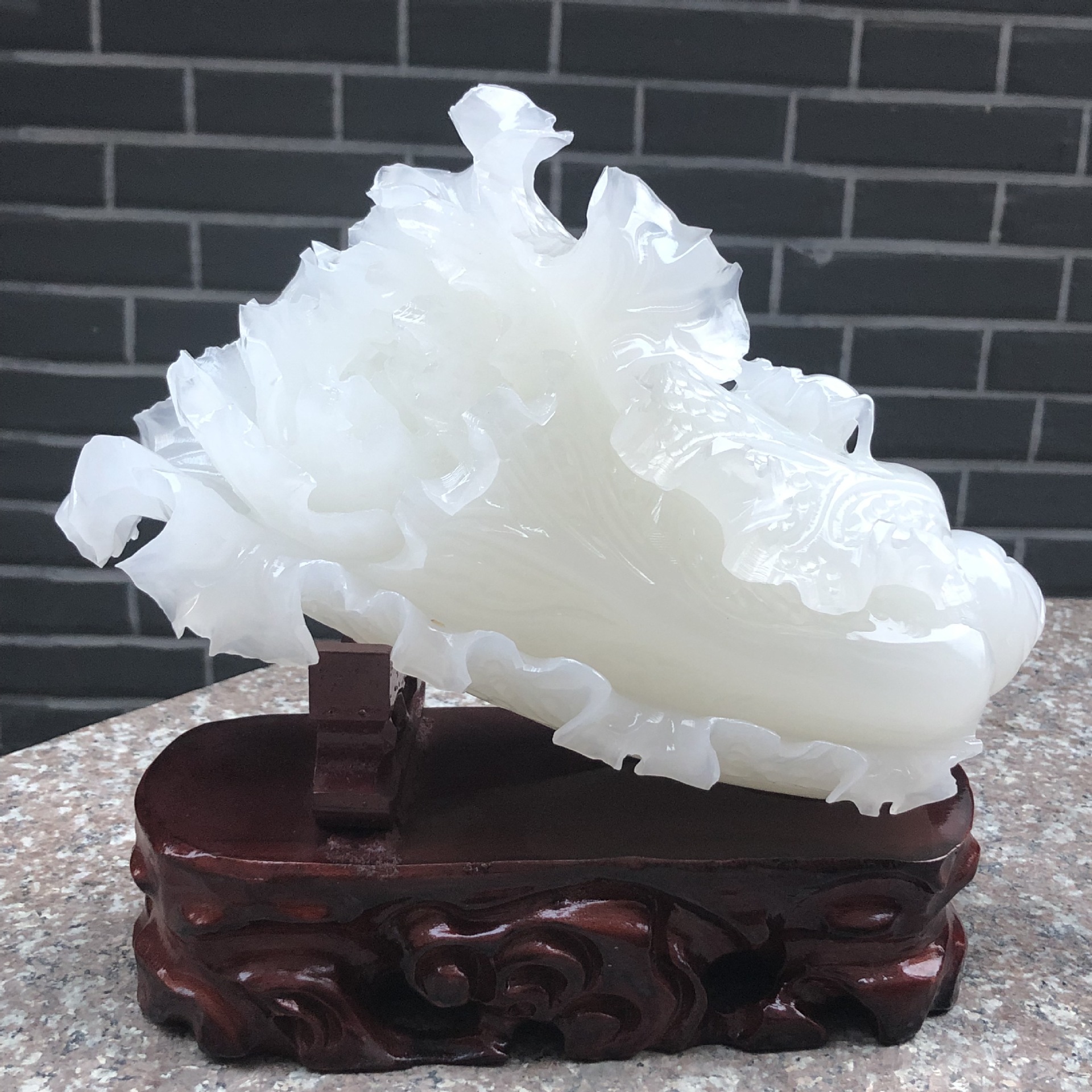 真玉阿富汗白玉白菜摆件家庭送礼客厅摆件白菜商务礼品玉雕批发