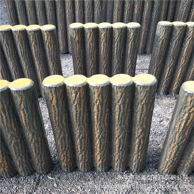 济南景观装饰水泥仿木桩可定制 60公分高五连排水泥树桩石