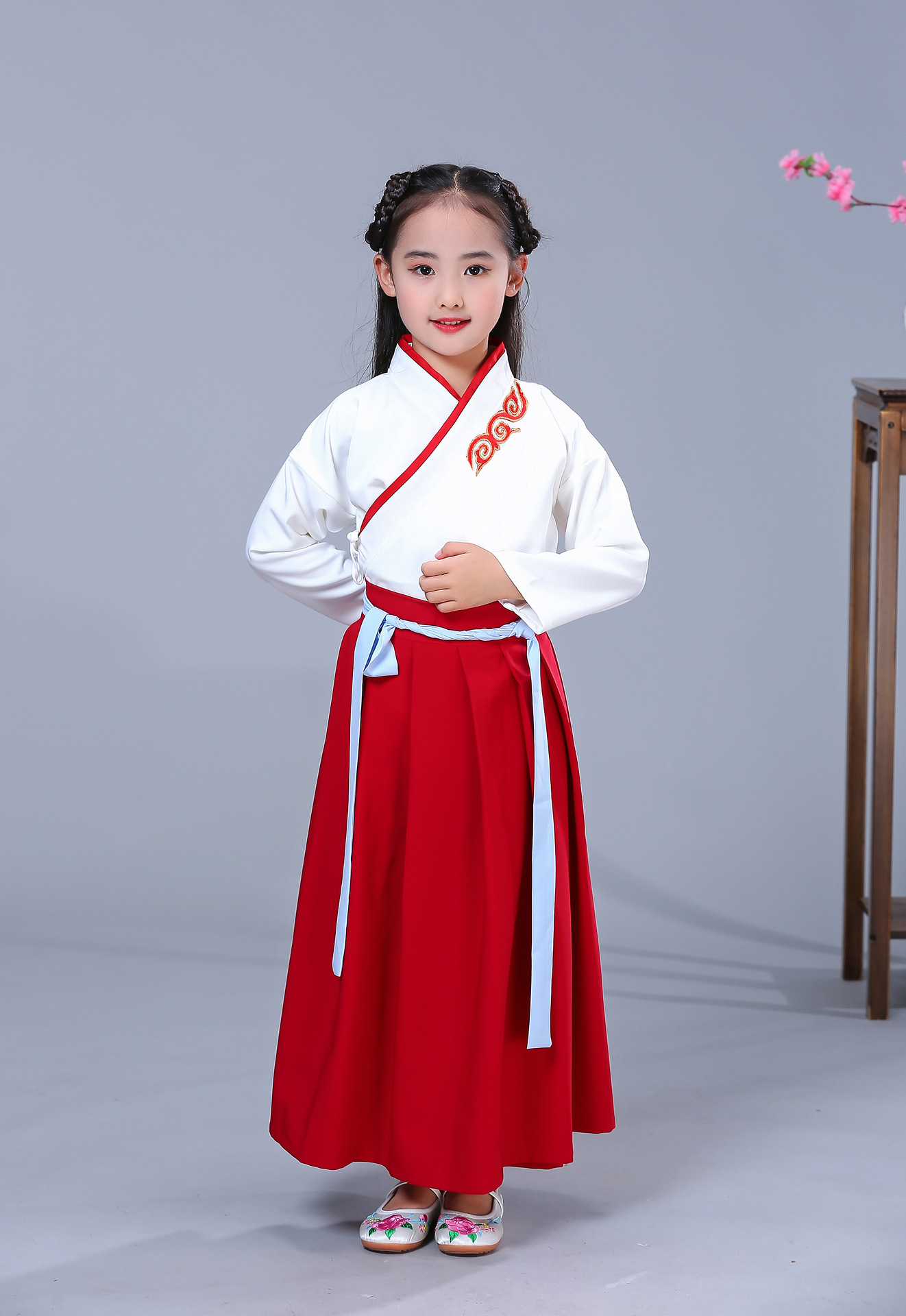 儿童古装汉服国学服男童三字经弟子规演出服女童襦裙书童表演服装