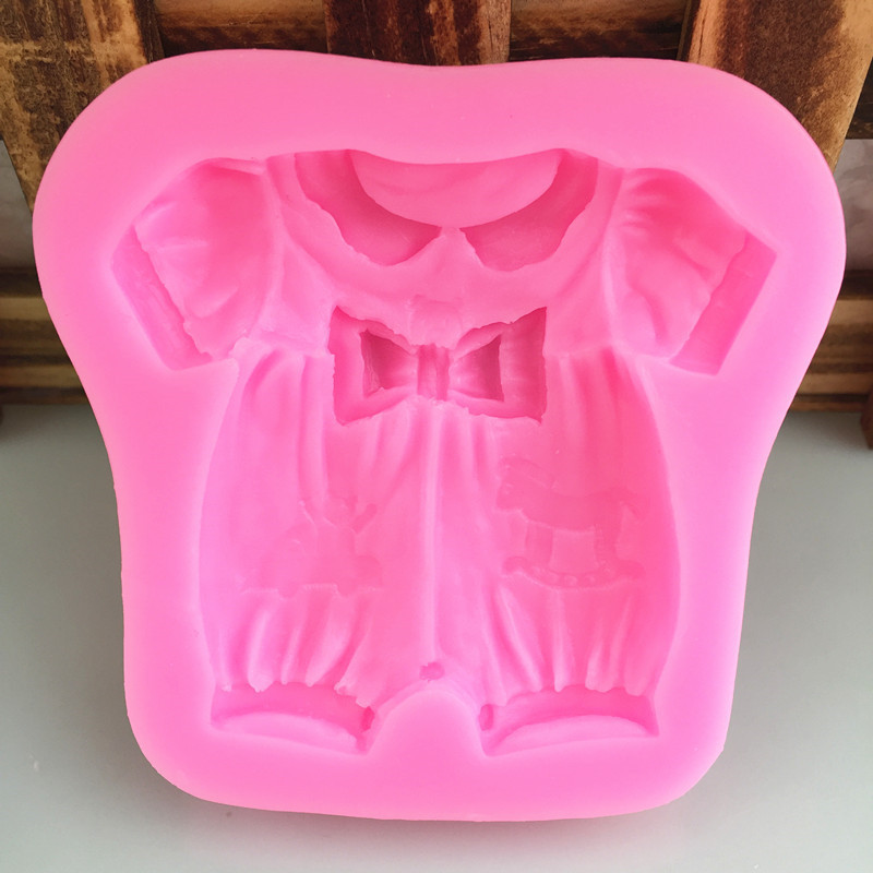 diy蝴蝶结婴儿衣服 造型硅胶模具手工翻糖蛋糕模 翻糖工具