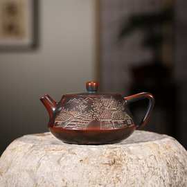 砂壶韵海 紫砂壶 新品 坭兴陶 王婷 全手工 巨轮壶 功夫茶壶 茶具