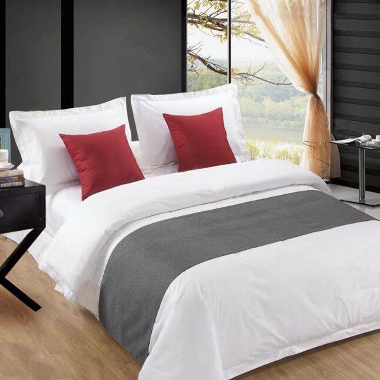 纯棉床上用品定制可酒店四件套布草酒店白色五星级四件套贡缎宾馆