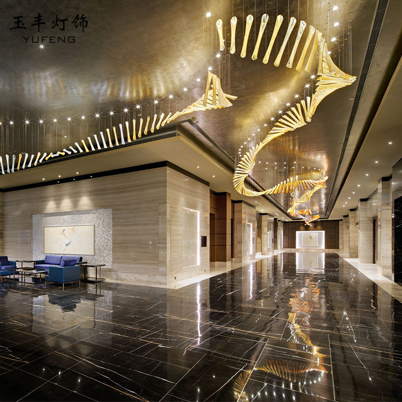 玉丰酒店大堂灯大型宾馆前台别墅休闲会所会议室吸顶灯工程天花灯