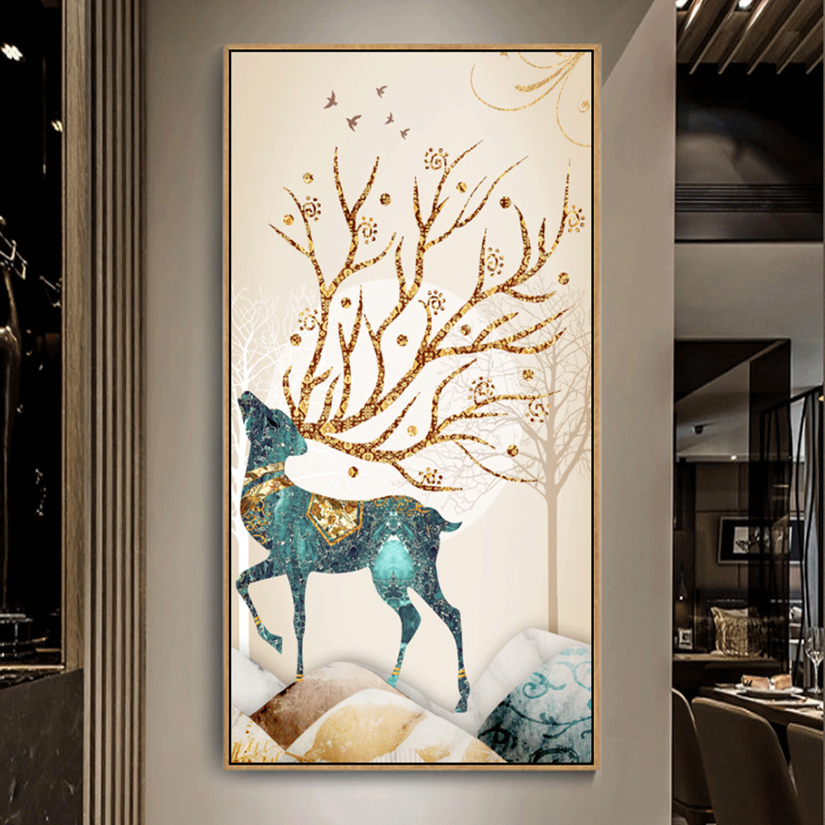 【美式】美式鹿客厅玄关过道装饰画浪漫简美背景墙装饰墙挂画