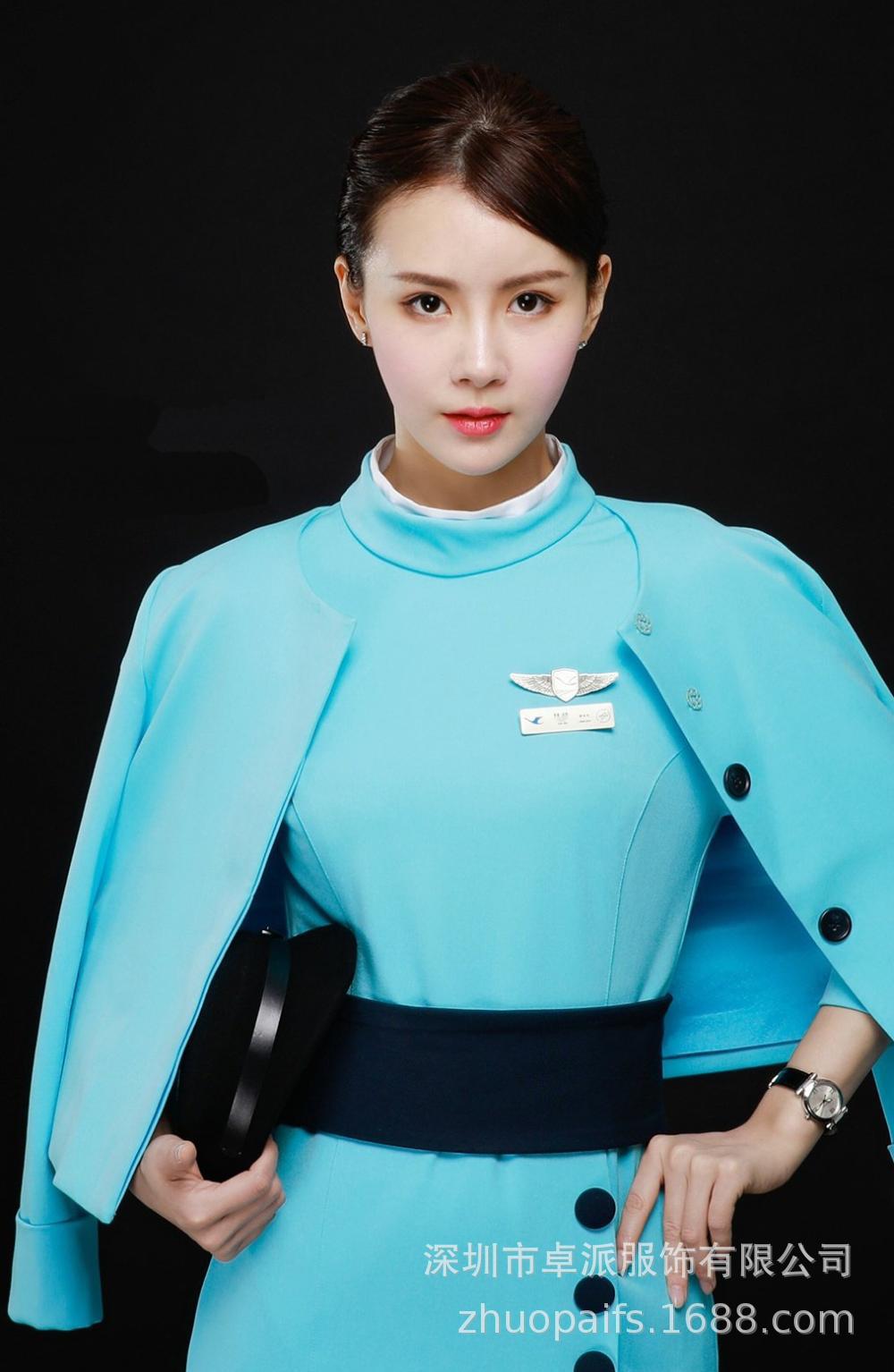 厦航航空空姐职业装修身连衣裙美容顾问珠宝化妆品制服面试航空服