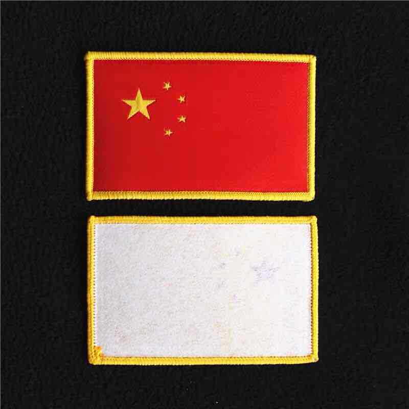 户外魔术贴黄边国旗臂章.红边臂章,黄黄边小红旗臂章