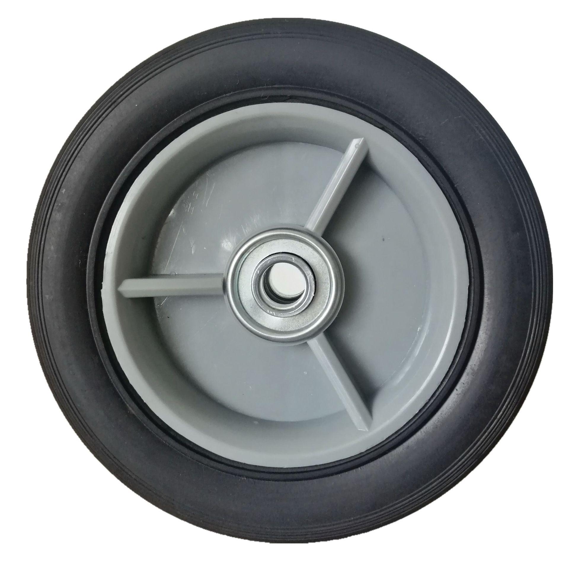 5寸喷砂机脚轮 烧烤箱轮子 手推车实心橡胶轮子 塑料轮辐小滚轮