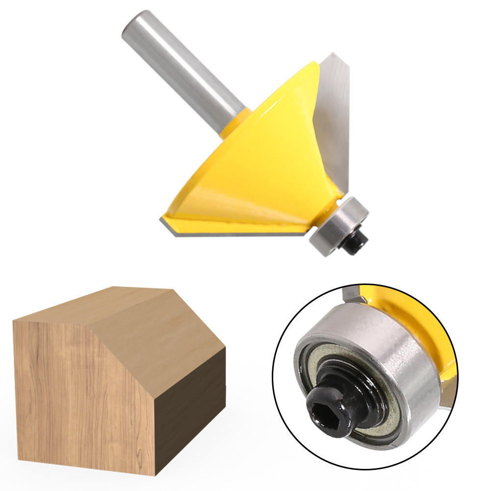 8mm 柄 45度斜角刀 木工铣刀修边机雕刻刀头45度倒角刀45°斜角刀