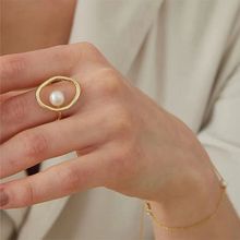 新品欧美流行感品质 一颗珍珠 戒指指环女饰品批发