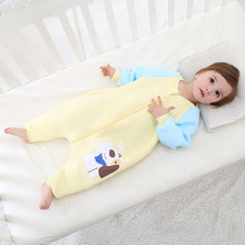 新生儿童夹棉防踢被婴儿分腿睡袋宝宝长袖保暖睡衣服加厚春秋冬季