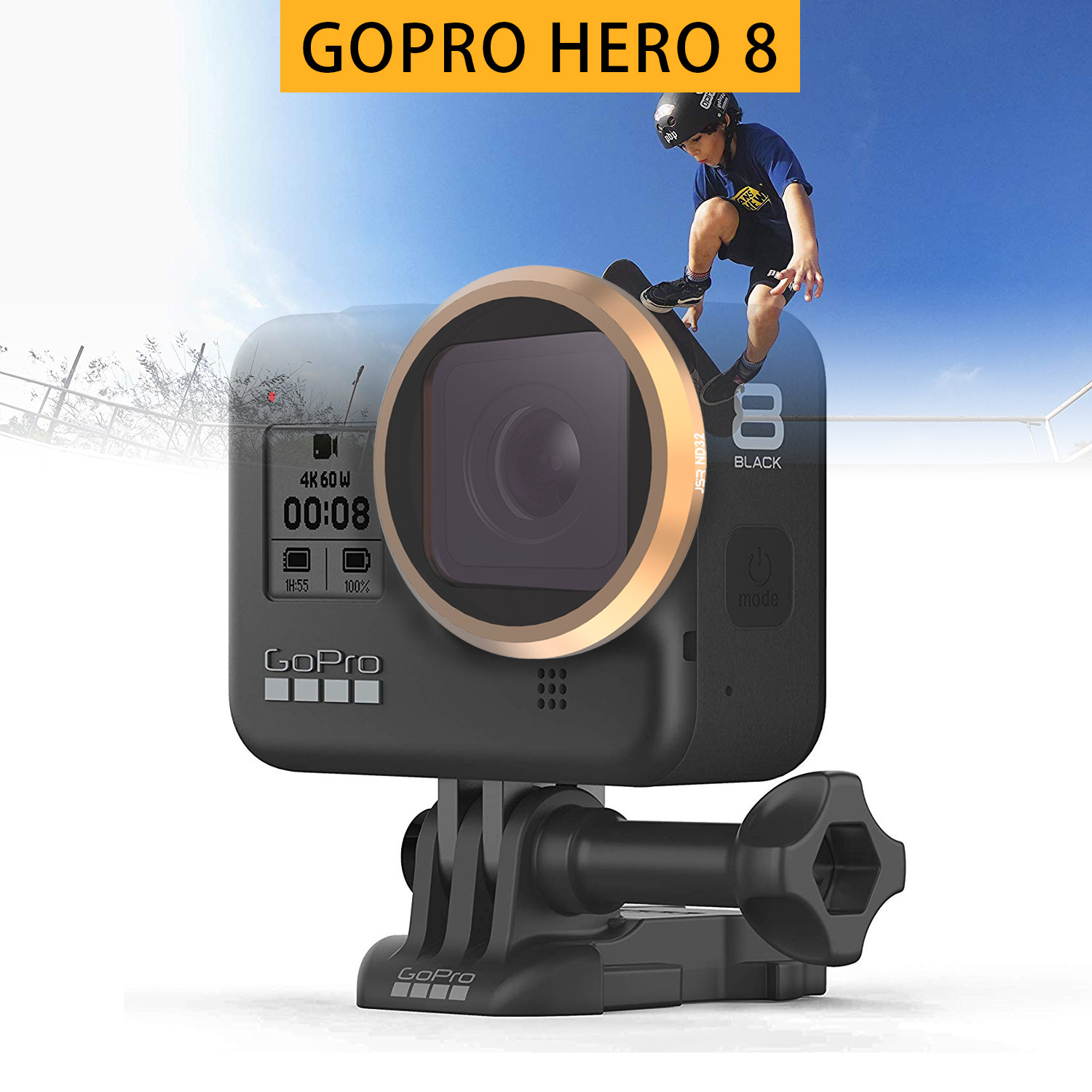 厂家直销2019新款gopor hero8运动相机nd减光,cpl偏振,uv滤镜
