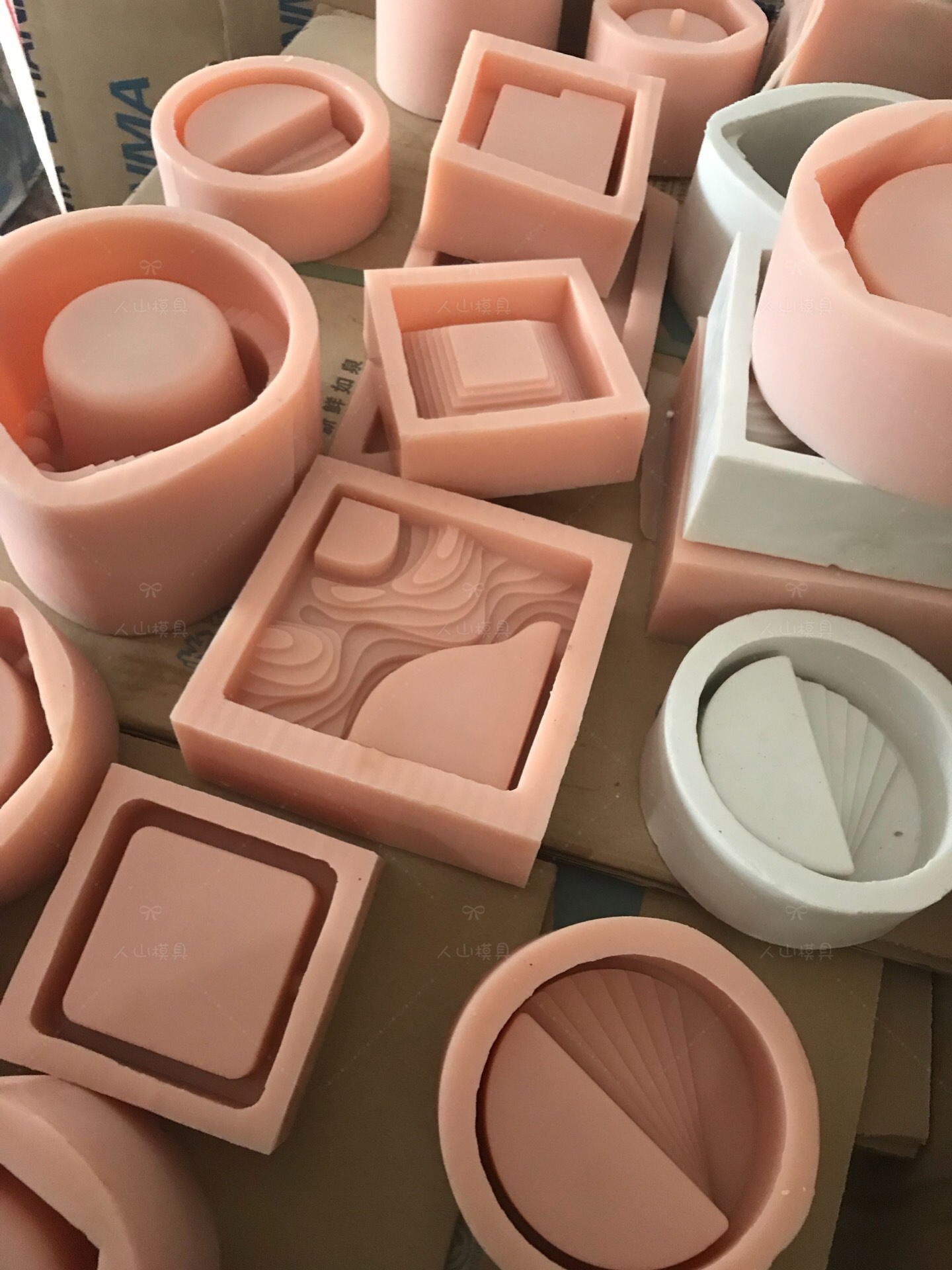 灰水泥笔筒笔架笔插硅胶模具桌面收纳置物原创意混凝土北欧风模具