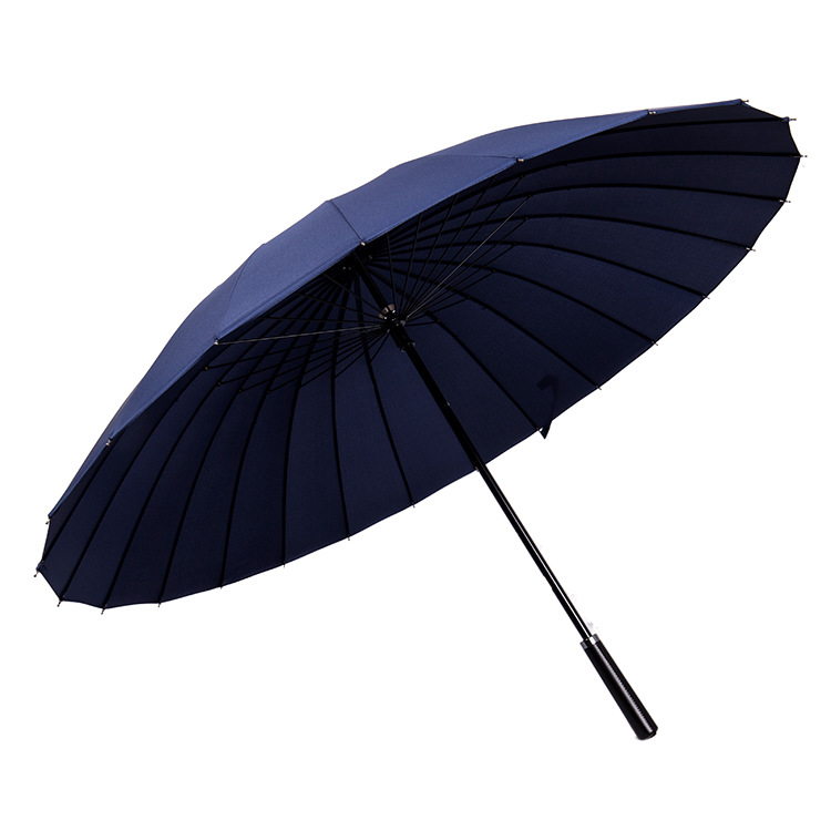 24K Plain Windproof and Rainproof Straight Umbrella Multi-Color Advertising Umbrella Wholesale Customizable Logo Factory Wholesale
