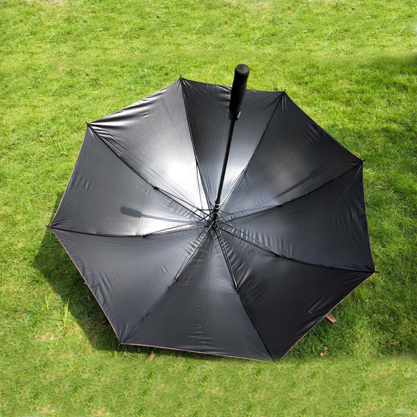 厂家直供190t黑胶布全纤维高尔夫雨伞 防uv商务礼品伞定制
