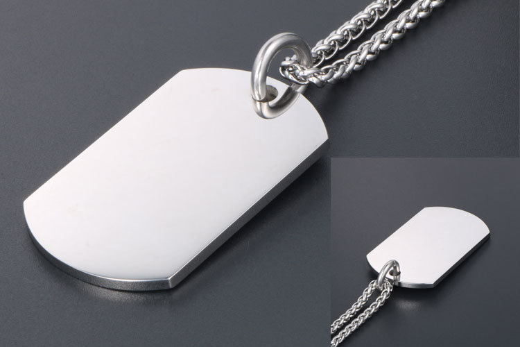 淘宝天猫货源 男士境面军牌项链diy刻字牌 个性时尚饰品sp265