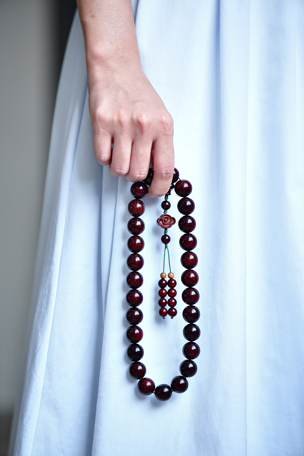 印度小叶紫檀15mm27颗持珠车挂珠手持念珠高油密紫檀原创佛珠手串