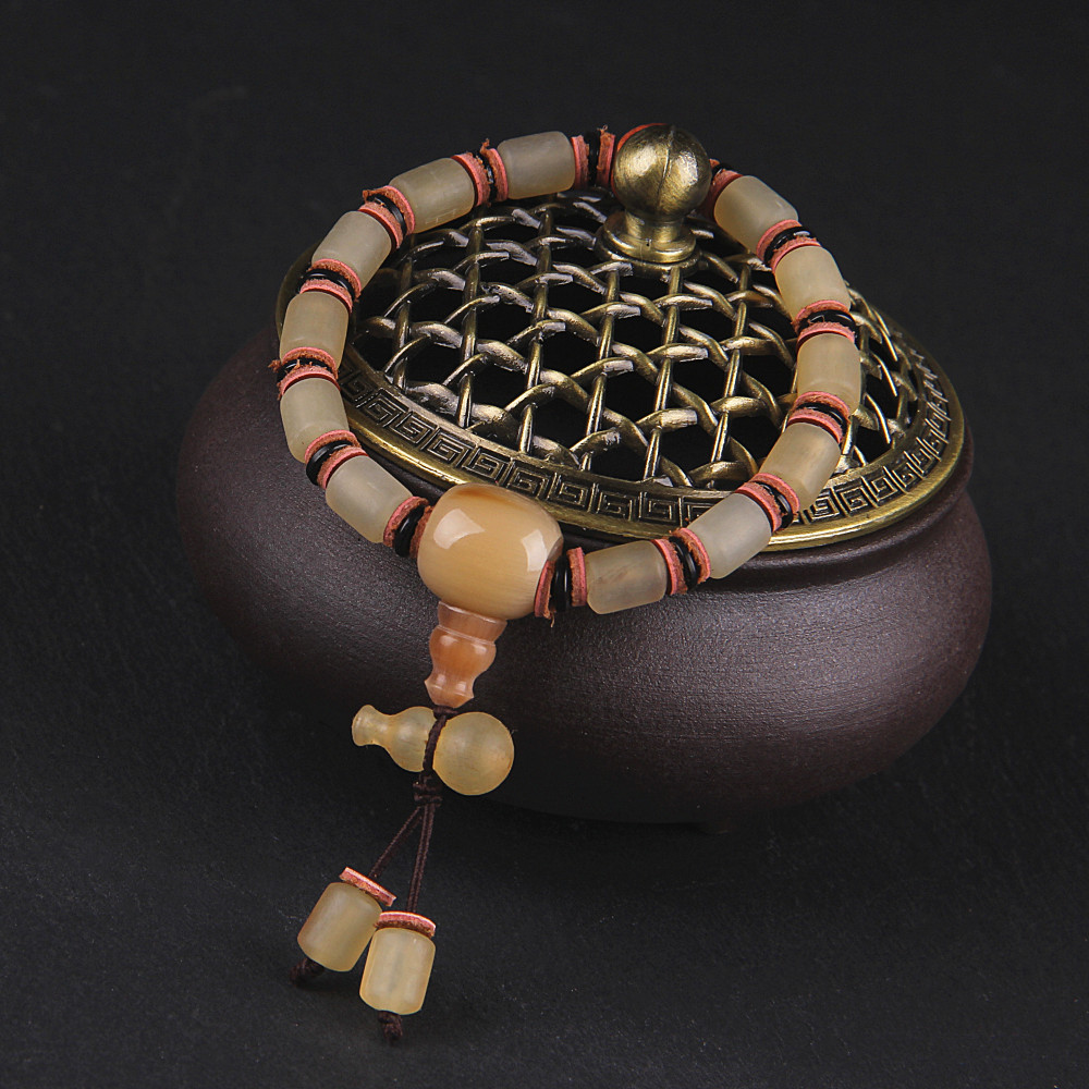 琦毅新品天然西藏高山羊角手链女桶珠手串佛珠饰品复古风手饰批发