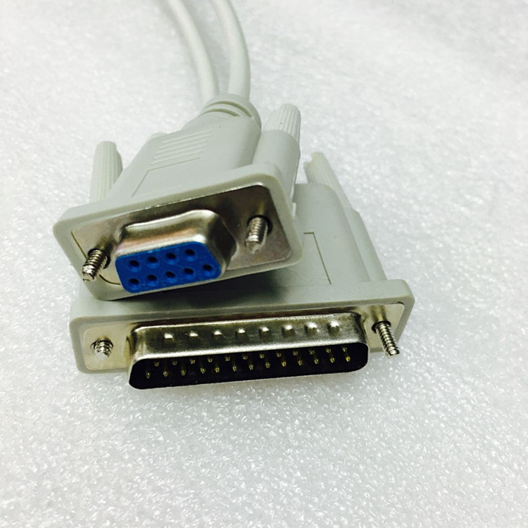 db9m串口转并口数据线 9孔转25针线 电脑连接25孔票据打印机1.5米