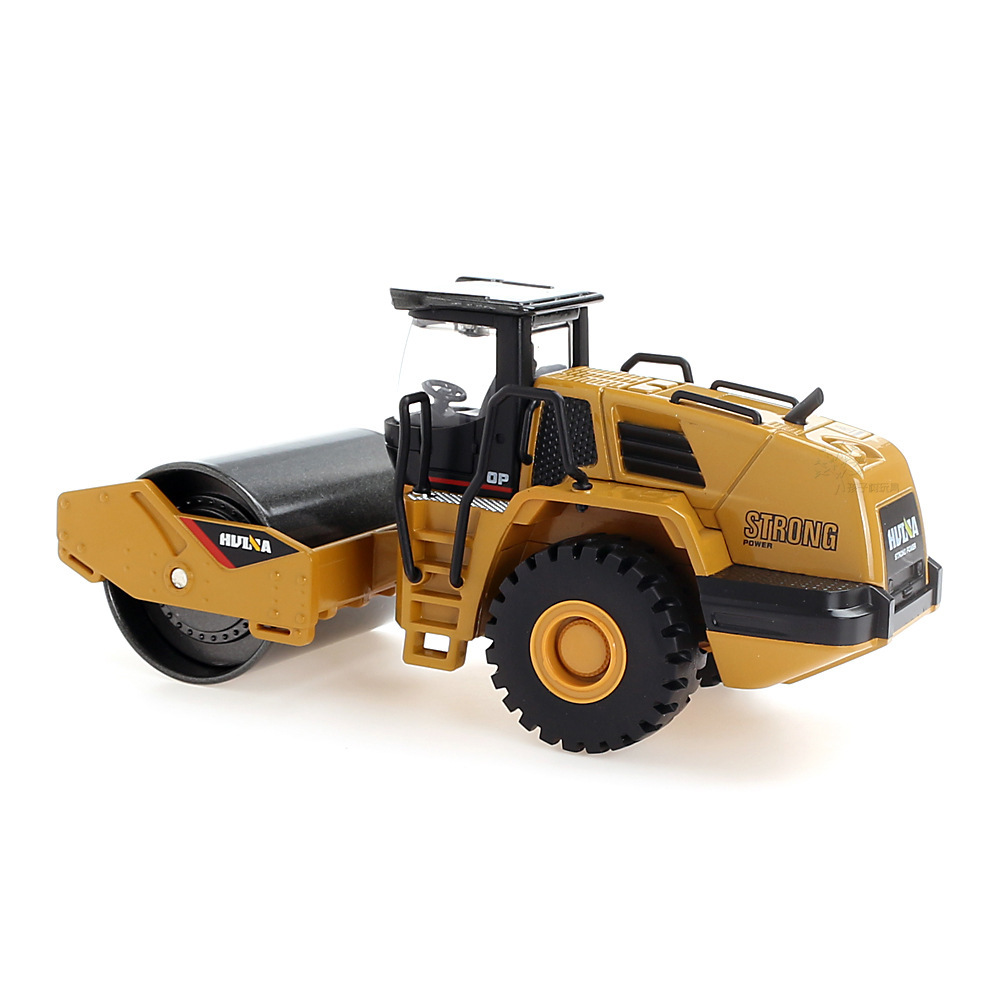 跨境工程车汇纳7715 1:50合金压路机模型玩具批发 可一件代发