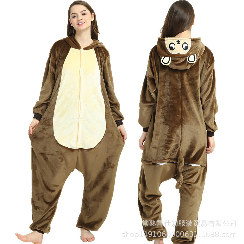 Factory Wholesale Cartoon One-Piece Pajama Animal Children's Shan Flannel Unicorn Home Wear New Tianma Couple