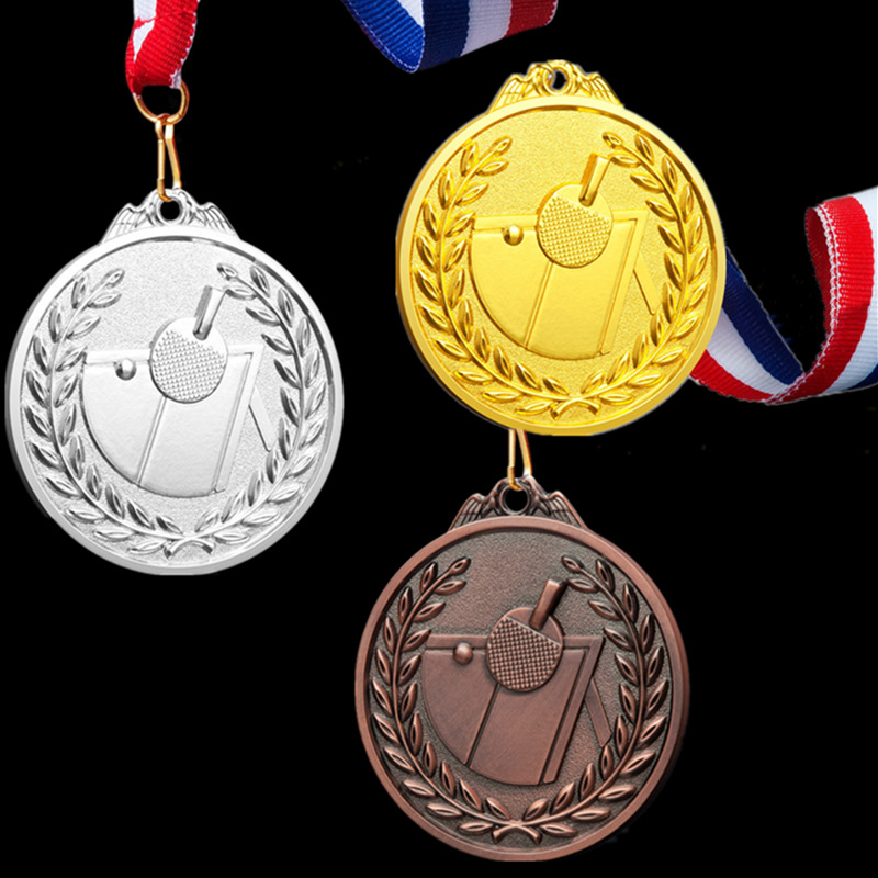 运动会比赛奖牌定制乒乓球篮球金属纪念奖章定做幼儿园金银铜挂牌