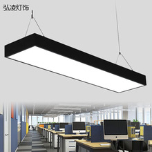 led长条吊线灯教室商业楼餐厅简约长方形办公照明 led办公室吊灯