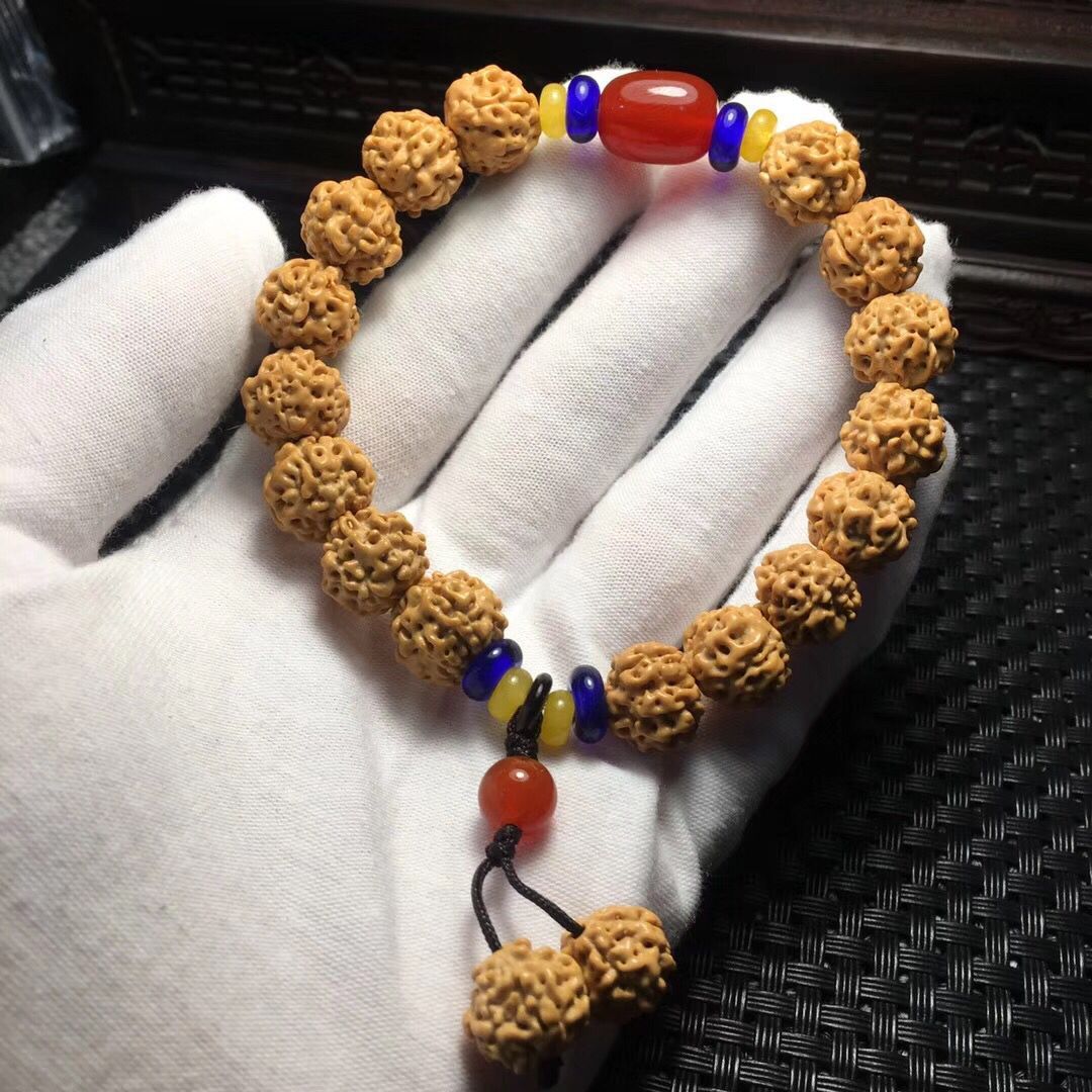 菩提五瓣小金刚手串龙纹黄金皮肉 定制款diy饰品美搭配饰手链念珠