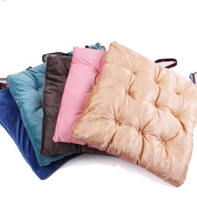 加厚素色磨毛棉坐垫 方形九钉毛绒榻榻垫 毛绒棉椅垫礼品定制