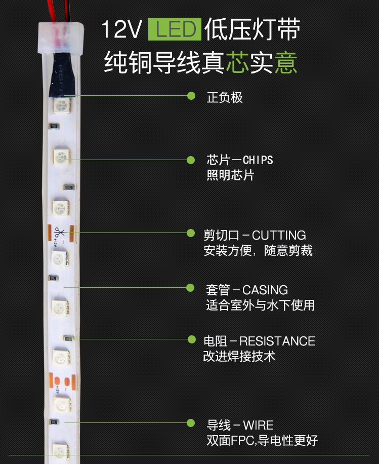 5050硅胶套管rgb防水灯带 ip67防水高亮广告灯箱游船装饰灯带